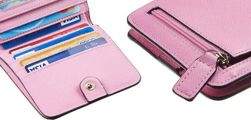 Vista 7 de Toughergun - Cartera de cuero genuino de lujo para mujer con cierre Rfid y ventana de identificación
