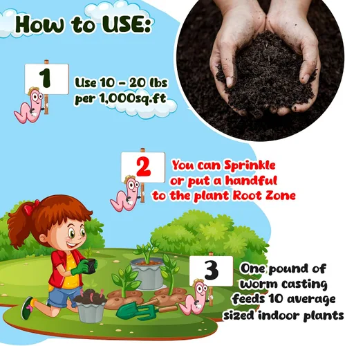 Vista 5 de Fundición de gusano orgánico para plantas de 8 onzas – Vermicast de gusanos rojos para compostaje – Enmiendas del suelo y tierra de jardinería