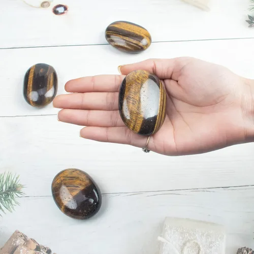 Vista 8 de Crocon® Piedra de palma grande de ojo de tigre de 1.969 in, más de 900 quilates, piedras de bolsillo para equilibrio natural de chakras, piedras
