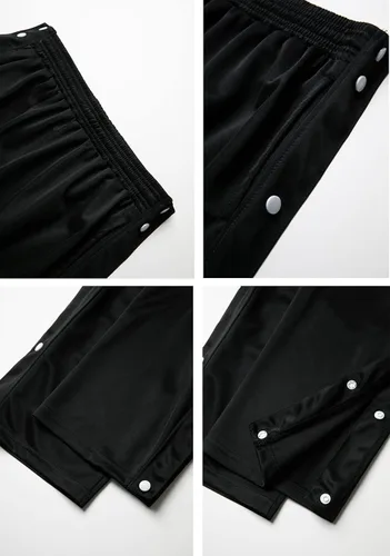 Vista 6 de THWEI Pantalones de baloncesto para hombre, informales, con abertura alta, botón a presión, pantalones deportivos para después de la cirugía
