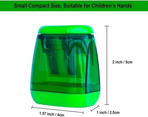 Vista 4 de BOPART - Sacapuntas manuales de colores a granel, 24 sacapuntas de mano pequeños con doble agujero con tapa para niños y adultos en el aula