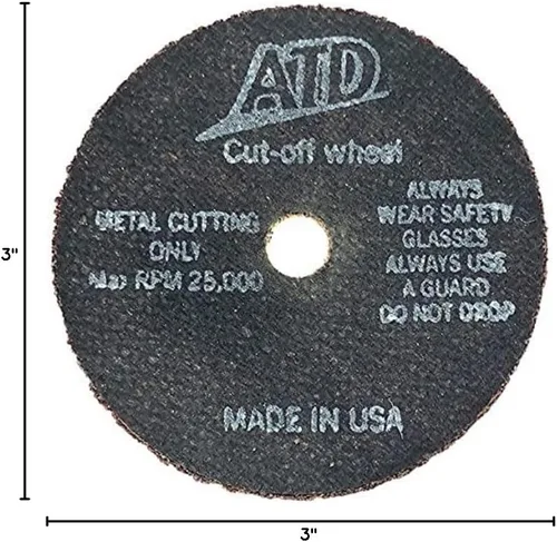 Vista 2 de ATD Tools Premium Rueda de corte, 3" X 1/16" X 3/8" Part Atd-8298