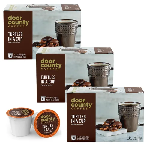 Vista 14 de Door County Coffee Café Molido con Sabor a Toffee de Almendra - 10 Tazas de Una Sola Porción - Tostado Medio - 100% Arábica Especial - Gourmet