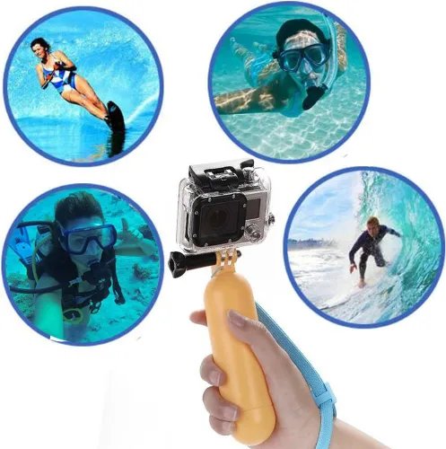 Vista 8 de Monopod flotante de mano flotante para GoPro Hero 6/5/5 sesión/4 sesión/4/3+/ 3/2/1, SJ4000/SJ5000, con tornillo de mango largo y correa de muñeca