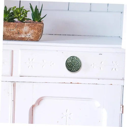 Vista 3 de Pomo decorativo de cerámica para puerta, 6 piezas, pomos decorativos para armario, manijas de tocador, tiradores de gabinete de cocina, pomos