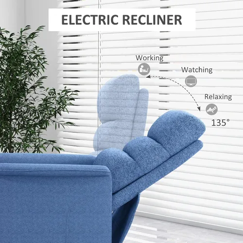 Vista 5 de HOMCOM Silla reclinable con elevación eléctrica para adultos mayores, fácil de montar, silla reclinable de tela para adultos, sofá reclinable