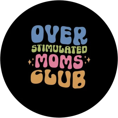 Vista 3 de Soverstimulated Moms Club Groovy Funny Mom PopSockets intercambiables PopGrip