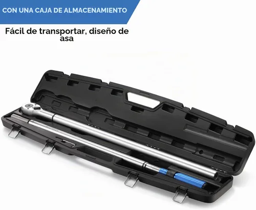 Vista 5 de BULLTOOLS Llave dinamométrica de clic de accionamiento de 1 pulgada, juego de llaves dinamométricas ajustables de doble escala con una llave