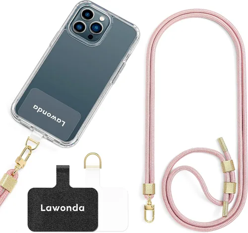 Vista 11 de Cordón universal para teléfono celular, correa antirrobo ajustable para el cuello para iPhone 17 Pro Max, 2 parches de teléfono, almohadillas