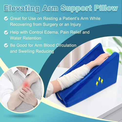 Vista 4 de Zelen Almohada de elevación de brazo Soporte de cuña Almohada médica para brazo elevador poscirugía Elevación de brazos quirúrgicos elevados