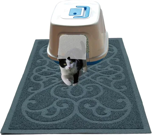 Vista 10 de PetLike - Alfombrilla que atrapa la arena cuando los gatos salen de la caja de arena, alfombrilla que pueden usar los gatos para comer, es suave