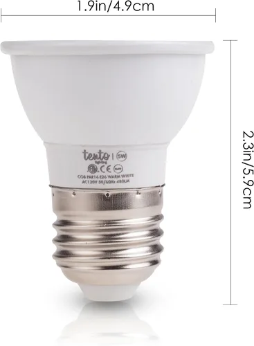 Vista 5 de tento Bombilla LED Par16 E26 Edison Base regulable 480lm 2750-3000k Blanco Cálido Paquete de 10 Piezas de Repuesto Halógeno