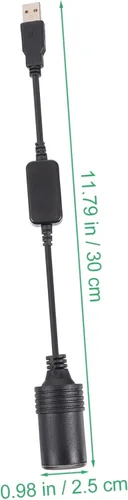 Vista 6 de SHOWERORO Adaptador convertidor de enchufe USB a encendedor con circuito de impulso de 11.81 pulgadas, cable de 12 V, fuente de alimentación