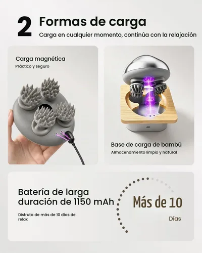 Vista 4 de Breo Scalp Mini Pro masajeador eléctrico del cuero cabelludo con amasado