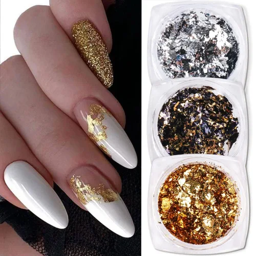 Vista 7 de Arte de uñas holográfico de ópalo con purpurina en polvo, pigmento iridiscente, cristal de hielo, paillettes de sirena, lentejuelas brillantes