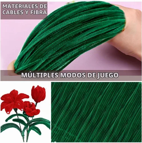 Vista 9 de Christmas Green Pipe Cleaners Craft Bulk,Arts Crafts,Chenille Stems Art Supplies for Projects Creative DIY Room Decor,Christmas Tree Navidad verde