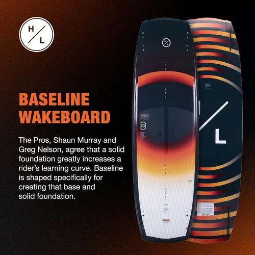 Vista 2 de Hyperlite Baseline Wakeboard + Remix Bindings Wakeboard Paquete - Perfecto para principiantes a ciclistas intermedios