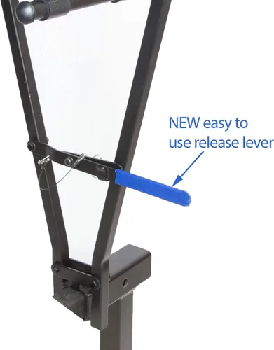 Vista 3 de Heininger Advantage Portabicicletas V-Rack para 2 bicicletas, remolque mientras transportas, cable bloqueable incluido, diseño compacto y plegable