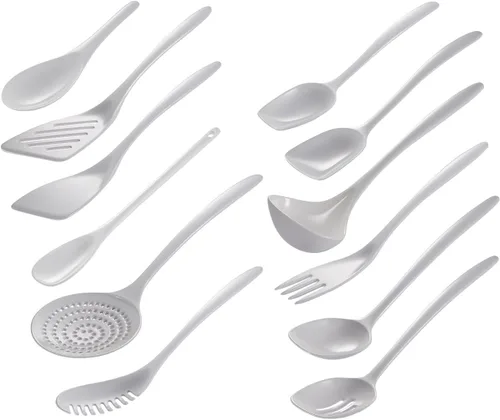Vista 7 de Hutzler Cook & Serve - Utensilios de melamina, color negro, juego de 12