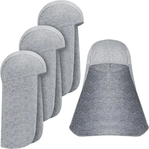 Vista 10 de Geyoga 4 unidades de sombrero duro para el sol, protector de cuello elástico para el sol, protector de cuello de secado rápido para hombres