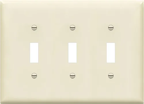 Vista 18 de ENERLITES - Placa de pared para interruptor de palanca triple sin tornillos, cubierta de interruptor de luz segura para niños, tamaño estándar de 3