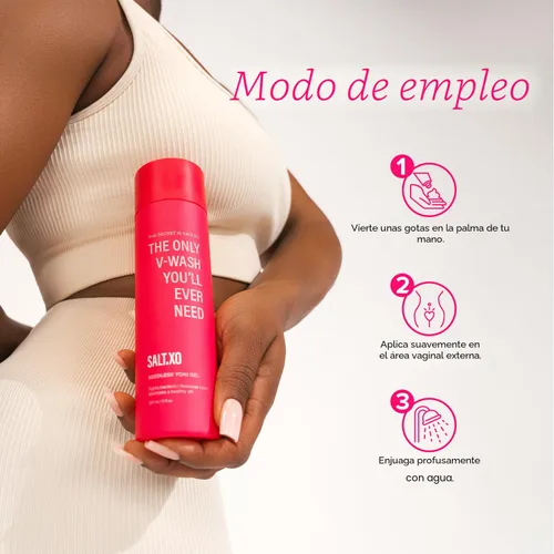 Vista 6 de salt.xo Gel de lavado Yoni sin semillas, Jabón femenino con pepino refrescante y aloe vera, Gel de cuidado íntimo orgánico para mujeres, pH Balance