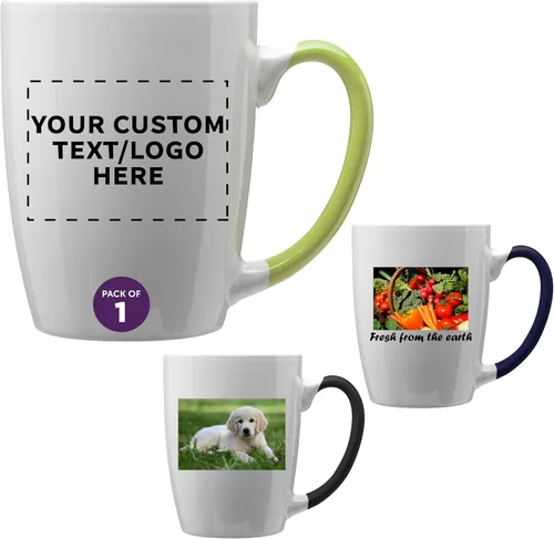 Vista 22 de DISCOUNT PROMOS Tazas de café personalizadas Java de dos tonos, 12 onzas, juego de 10/50/100 unidades personalizadas a granel para café, té