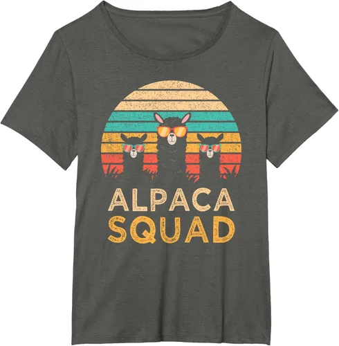 Vista 63 de Divertidas gafas de sol de escuadrón de alpaca Cool Alpacas Vintage Gift T-Shirt, Negro, S