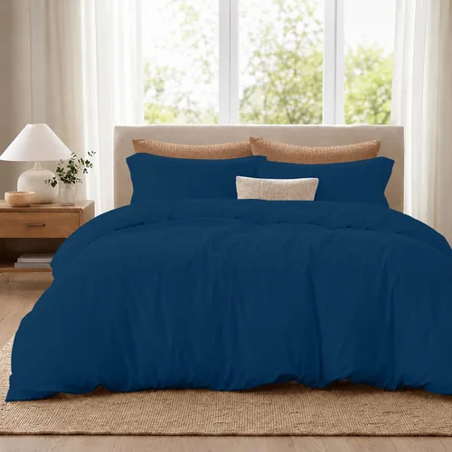 Vista 29 de ROYALE LINENS Funda de edredón negra tamaño individual – Fundas de edredón de 2 piezas – Cierre de cremallera – 1 funda de edredón individual de 68