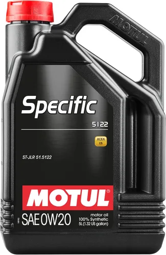 Vista 2 de Motul Aceite de motor sintético completo específico 5122 0W-20 OEM aprobado STJLR.51.5122 para Jaguar Land Rover 3.0L V6 5.0L V8 arranque en frío