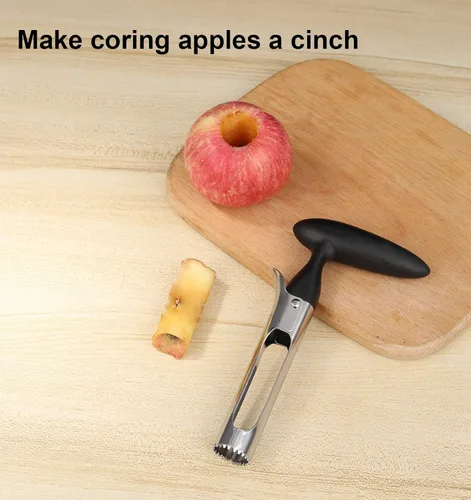 Vista 6 de Pequeña herramienta descorazonadora de manzana, accesorios de cocina de acero inoxidable, removedor de núcleos de frutas para descorazonar, peras