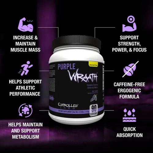 Vista 2 de CONTROLLED LABS Purple Wraath 90 Porción de uva jugosa, 2.5 libras