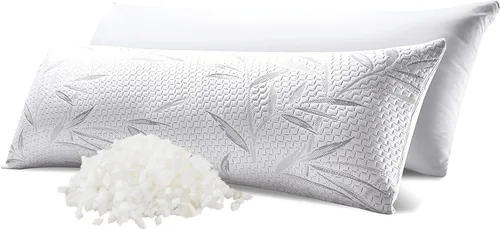 Vista 9 de WhatsBedding Almohada corporal de espuma viscoelástica con funda de algodón transpirable con cremallera, almohada de cuerpo completo para adultos