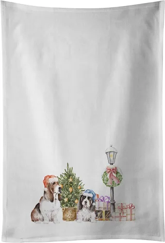 Vista 12 de Caroline's Treasures CK8100WTKT - Juego de 2 toallas de cocina con diseño de bulldog francés con diseño de país de las maravillas navideñas