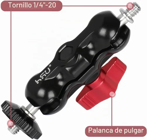 Vista 2 de Brazo mágico HSU con cabeza de bola doble (tornillo de 1/4"-20)