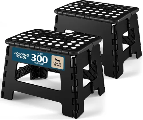 Vista 14 de Utopia Home Taburete plegable de 9 pulgadas, antideslizante, negro
