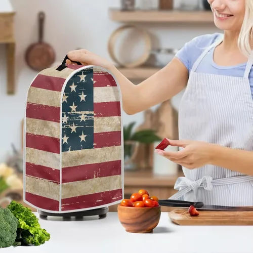 Vista 3 de Mumeson Funda protectora para licuadora de bandera americana, protector de polvo y huellas dactilares, compatible con la mayoría de licuadoras