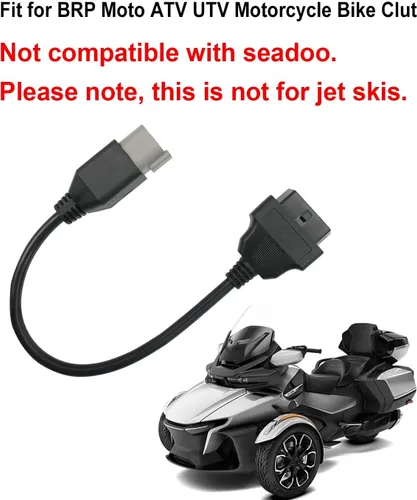 Vista 2 de Adaptador de cable de diagnóstico OBD de la motocicleta 6Pin a 16Pin cabido para BRP Moto CAN OBD2 OBDII Herramienta de diagnóstico, ATV UTV