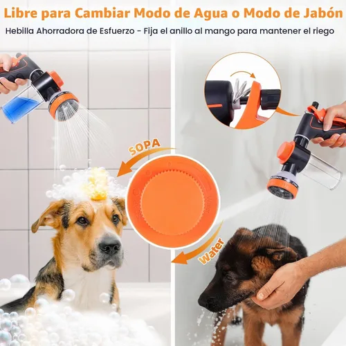 Vista 4 de Accesorio de manguera de lavado para perros con manguera de ducha de 6.6 Negro