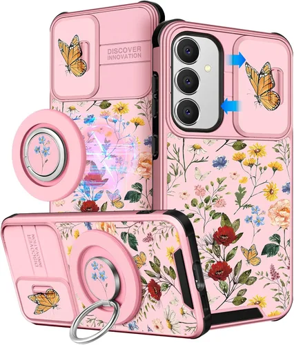 Vista 59 de Funermei Funda para teléfono Samsung Galaxy A15 5G - [2 en 1] Funda para teléfono de mujeres lindas chicas, diseño femenino de mariposa negra