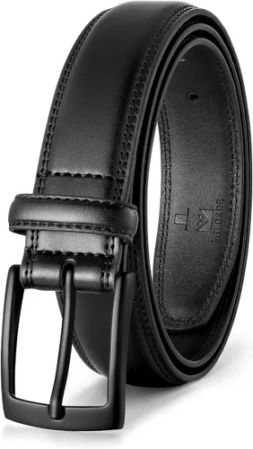 Vista 11 de MILORDE Cinturón de vestir de cuero genuino para hombre, hecho a mano, 100% cuero de vaca, diseños clásicos y modernos para trabajo, negocios y uso