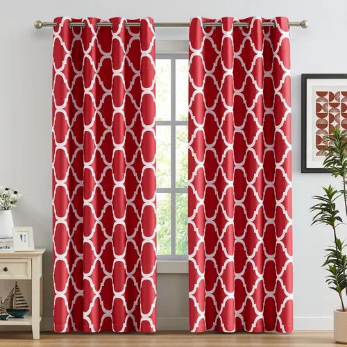Vista 25 de Melodieux - Cortinas de bolsillo de moda marroquí para cocina, cafetería o baño, pequeñas ventanas