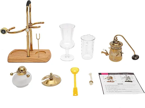 Vista 2 de Family Balance - Cafetera sifón con sifón, diseño elegante de estilo retro (dorado)