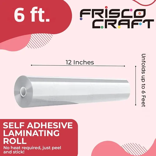 Vista 2 de Frisco Craft Rollo de laminado autoadhesivo transparente - Hojas de laminado autoadhesivo - Vinilo transparente para calcomanías, pegatinas y más