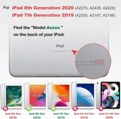 Vista 9 de BATYUE Funda para iPad de 9ª, 8ª y 7ª generación (funda resistente para iPad de 10.2 pulgadas 2021/2020/2019) con protector de pantalla, soporte