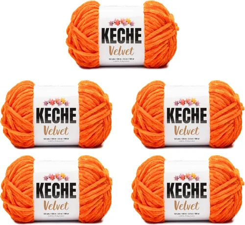 Vista 62 de Keche Hilo para ganchillo, hilo de terciopelo, chenilla suave, manta de bebé voluminosa amigurumi Yarn 3.53 oz (132 yardas) - Arona