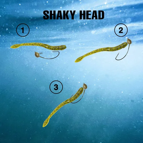 Vista 6 de Reaction Tackle Tungsten Shaky Head Jigs for Bass Fishing - Premium Fishing Hooks, Ideal Shaky Head Jig to Catch Big Bass and Other Fish (5-Pack)