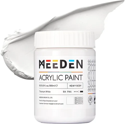 Vista 27 de MEEDEN Juego de pintura acrílica: 1L/33.8 oz x 12 colores pinturas acrílicas grandes a granel - Pinturas artísticas brillantes de cuerpo pesado