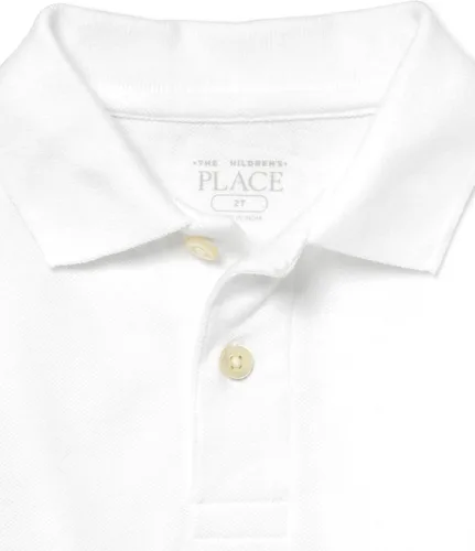 Vista 2 de The Children's Place - Camisa polo de manga corta para bebés y niños pequeños Negro/Blanco 2