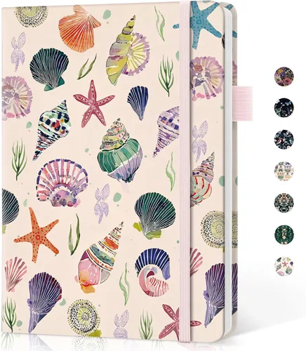 Vista 19 de Taja Cuaderno rayado para mujeres y hombres, diario de cuero de tapa dura para escribir, cuaderno de rayas universitarias A5 para trabajo y toma